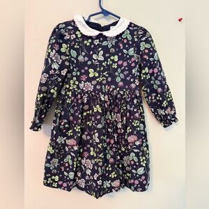 Rachel Riley Navy Colorful Floral Long Sleeve Dress